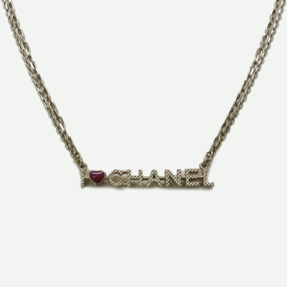 Chanel I LOVE CHANEL Double Chain Necklace A17P